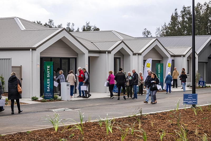 Ingenia Lifestyle Lakeside Lara Group of people standing outside the homes